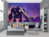 Robot Mural Wallpaper | Futuristic Tech Design with Red Glow