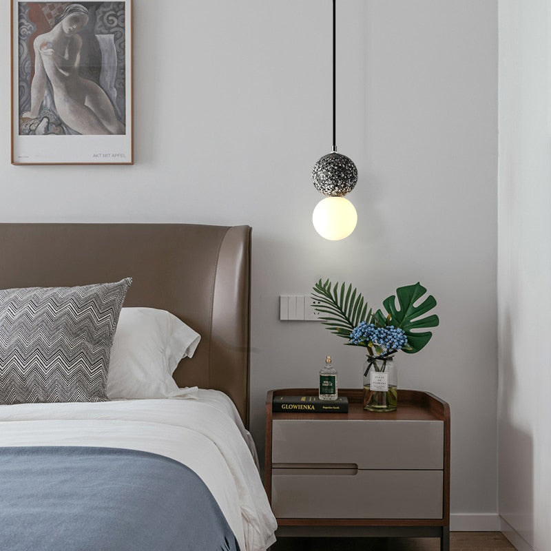 Modern Pendant Light  Terrazzo Globe Glass Shade - Product detail 9