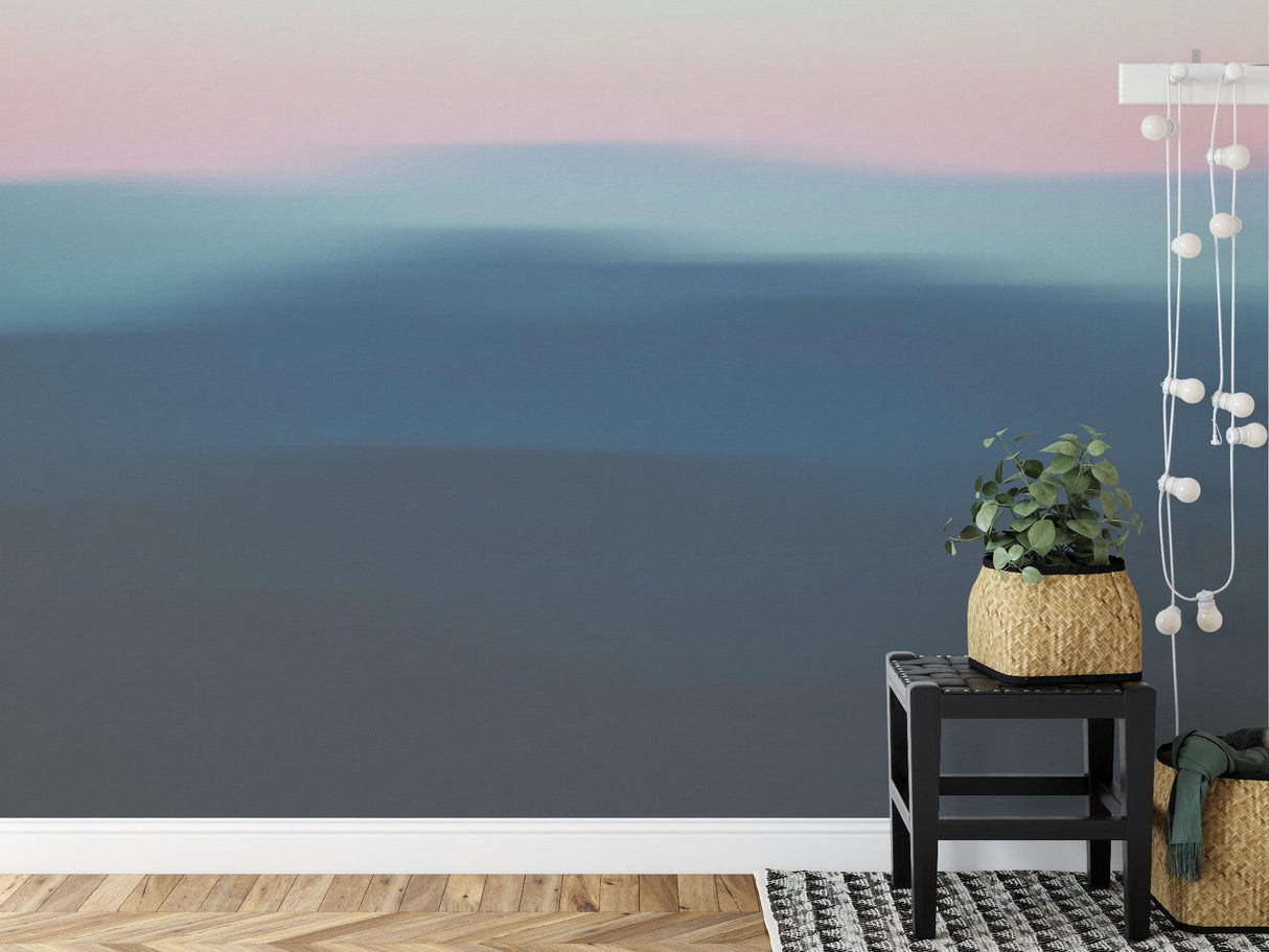 Abstract Mural Wallpaper | Sunset Gradient Hills Design