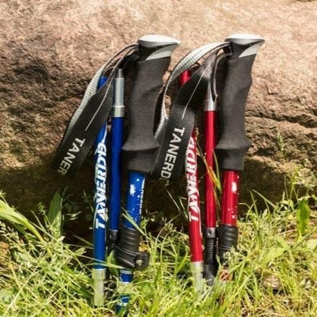 Adjustable Trekking Poles  Foldable Aluminum Hiking Sticks - Product showcase