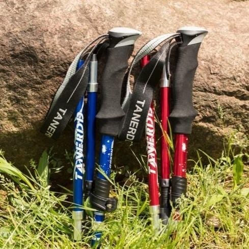 Adjustable Trekking Poles  Foldable Aluminum Hiking Sticks - Product showcase