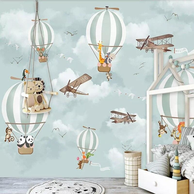 Safari animals wallpaper creating magic in a toddler's bedroom
