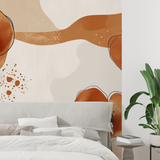 Floral Mural Wallpaper | Terracotta Watercolor Boho Design