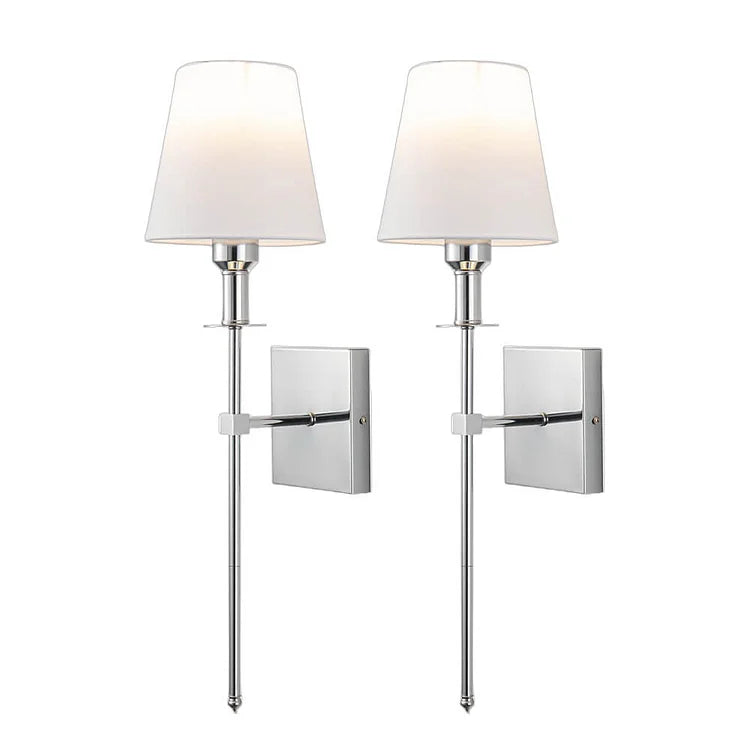 Modern Wall Sconce  Black Metal Frame With White Shade - Product detail 7