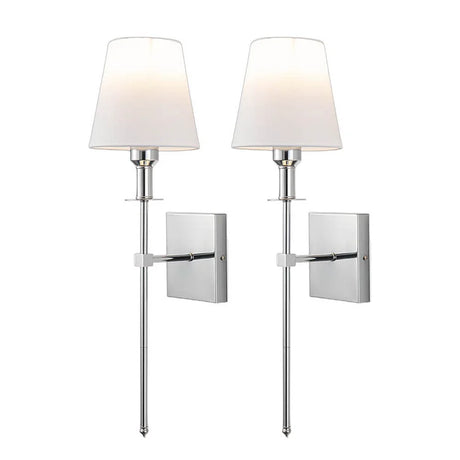 Modern Wall Sconce  Black Metal Frame With White Shade - Product detail 7