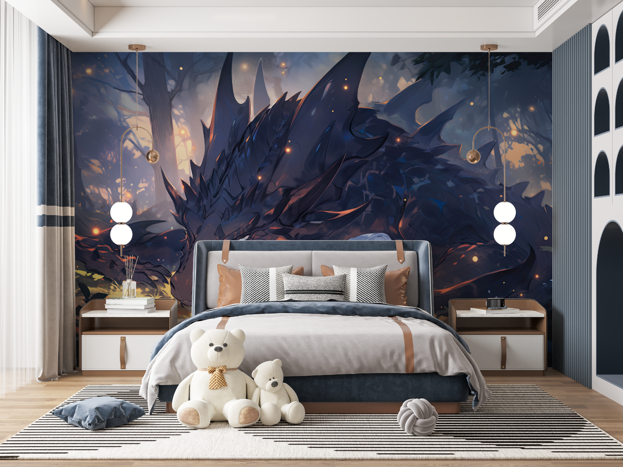 Dragon Mural Wallpaper | Mystical Anime Fantasy Art