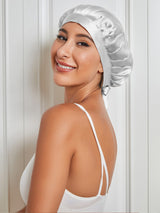 Silk Sleep Cap  Mulberry Silk Hair Protection With Ribbon - Product detail 11