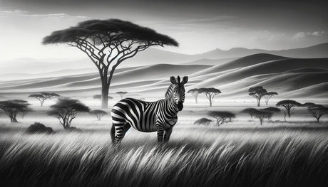 Zebra savanna wallpaper design file showing detailed monochrome pattern with dramatic contrast