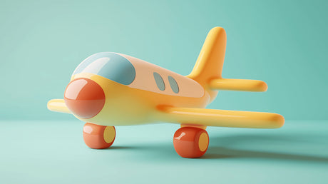 3D toy airplane wallpaper design file showing pastel color pattern and detailed texture