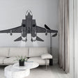 Modern Airplane Line Art Wallpaper showcased in a minimalist home office with clean white walls and modern furniture