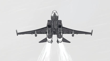 Black and white aviation wall mural design file showing detailed technical line art pattern