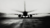 Black and white airplane wallpaper design file showing detailed motion blur effect and contrast