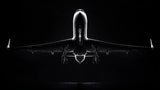 Black and white airplane wall mural design file showing detailed aviation photography pattern