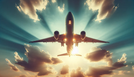 Airplane wallpaper design file showing detailed sunset aviation scene with dramatic cloud formations