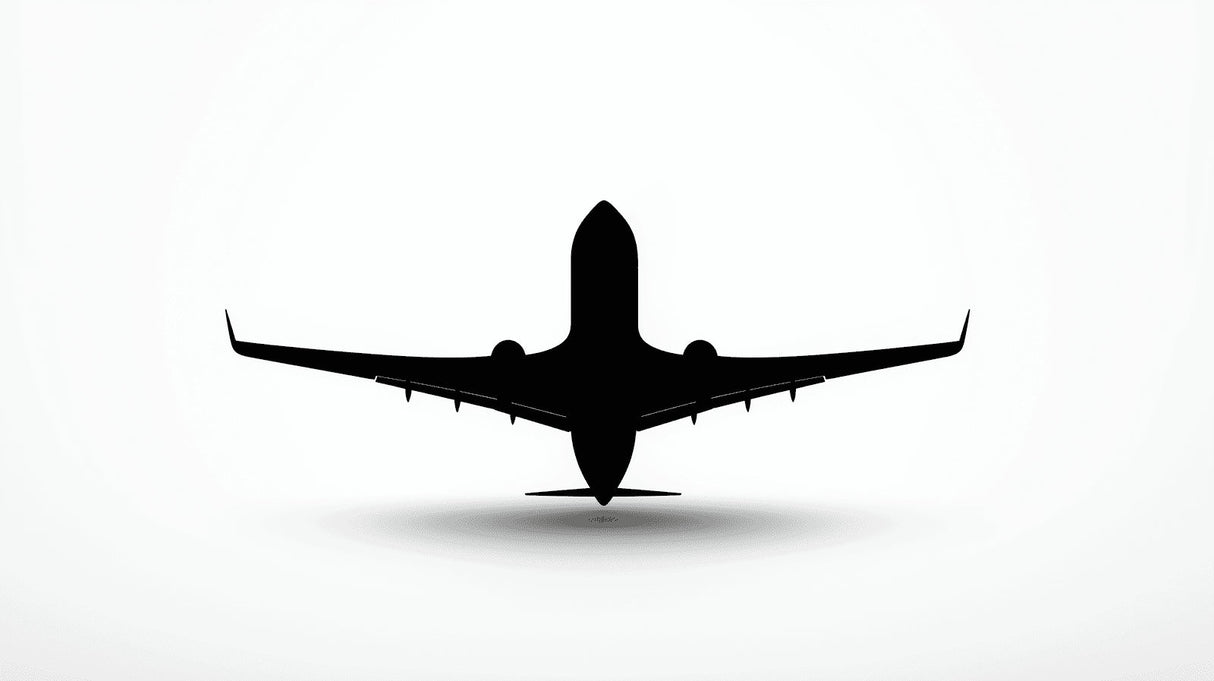 Black and white airplane silhouette design file showing precise details and clean lines
