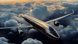 Airplane Wallpaper Mural design file showing detailed aircraft and golden clouds pattern