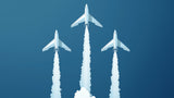 Aircraft formation wallpaper design file showing detailed modern planes and vapor trails pattern