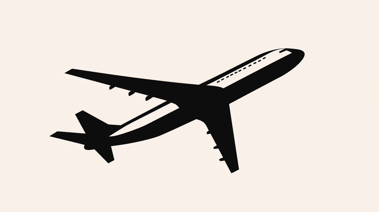 Airplane Mural Wallpaper design file showing clean black silhouette against cream background