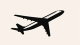 Airplane Mural Wallpaper design file showing clean black silhouette against cream background