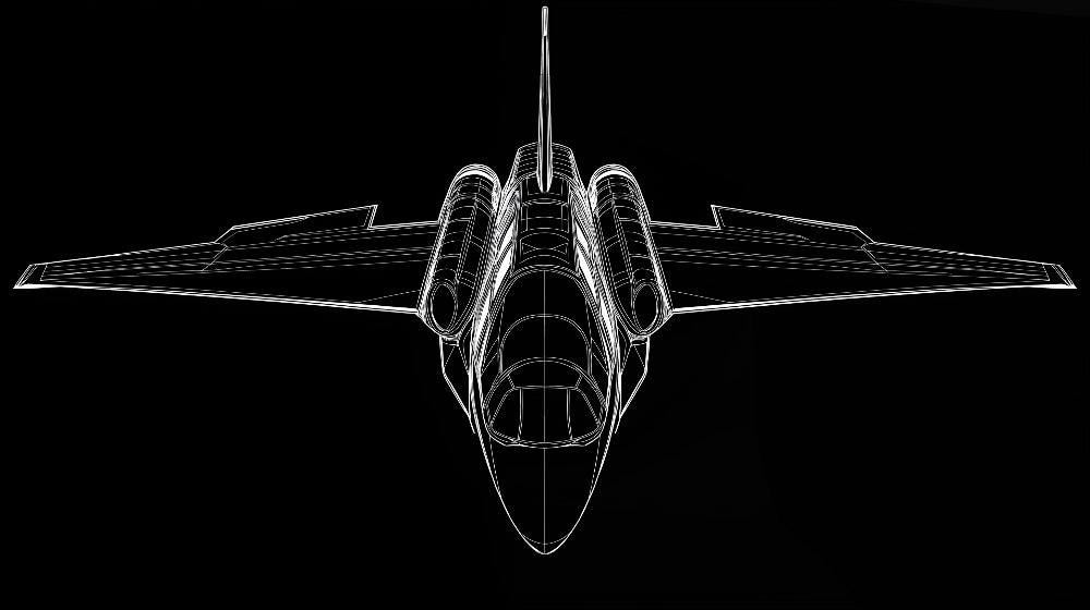 Airplane line art wallpaper design file showing detailed modern aircraft technical drawing pattern
