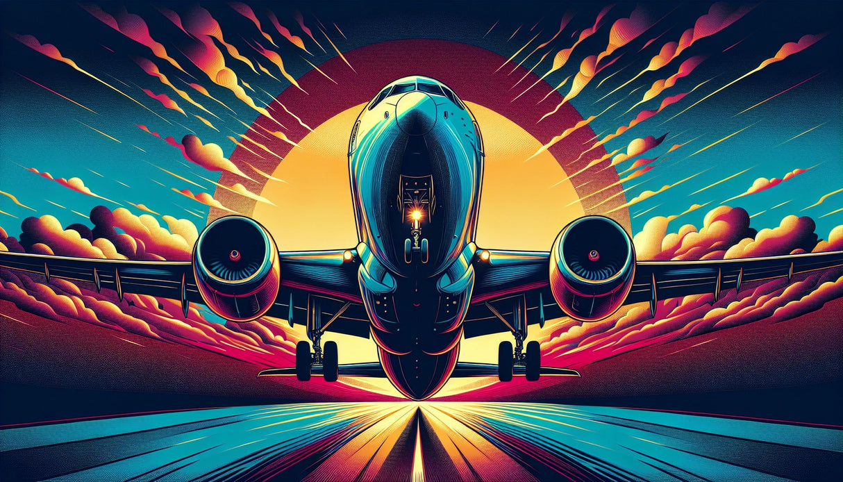 Aviation Pop Art Wallpaper design file showing vibrant sunset colors and geometric pattern details