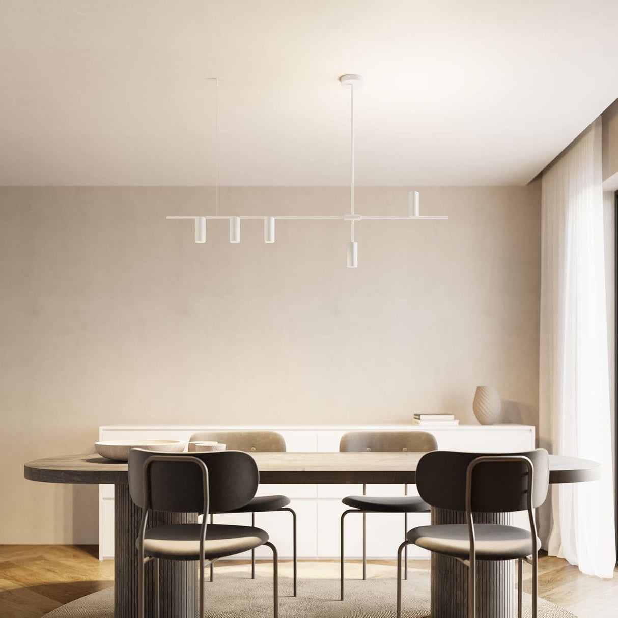 Modern LED Pendant Light  Linear Asymmetric Design - Product example