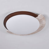 Modern Travertine Ceiling Light  Oval Wood Acrylic Design - Product detail 14