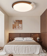 Modern Travertine Ceiling Light  Oval Wood Acrylic Design - Product detail 7