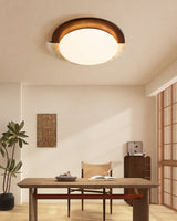Modern Travertine Ceiling Light  Oval Wood Acrylic Design - Product detail 11
