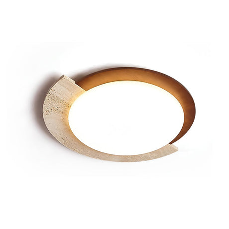 Modern Travertine Ceiling Light  Oval Wood Acrylic Design - Product detail 16