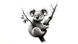 Koala Wallpaper design file showing detailed charcoal sketch pattern