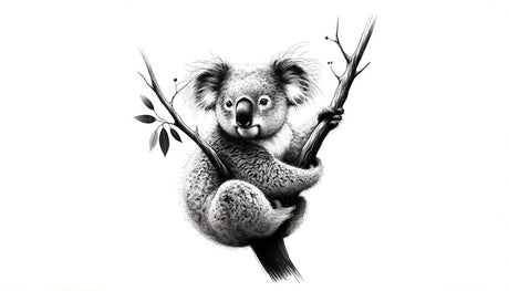 Koala Wallpaper design file showing detailed charcoal sketch pattern