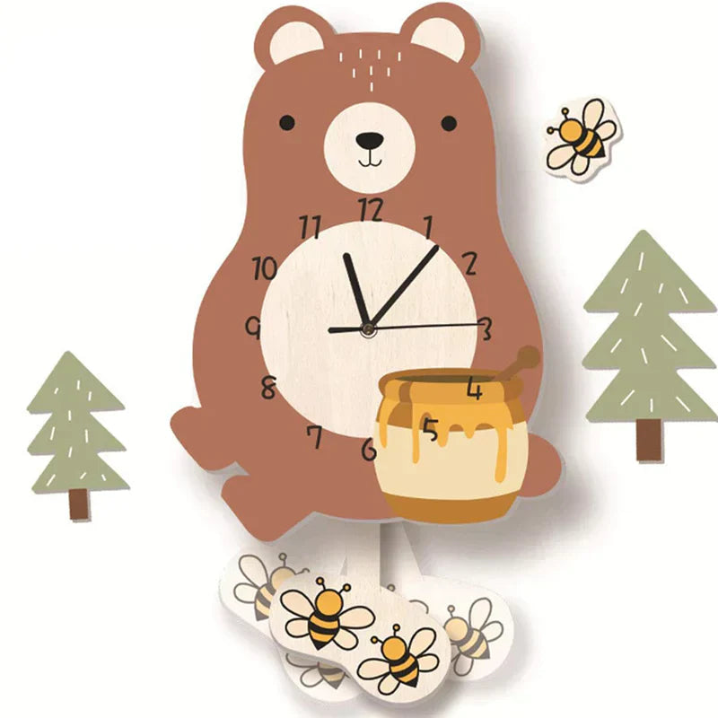 Kids Wall Clock  Bumble Bee Pendulum Design - Product detail 8