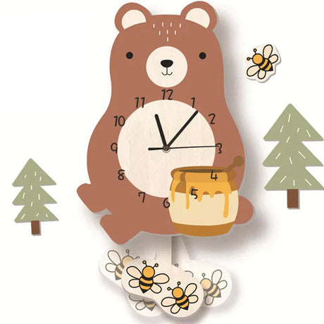 Kids Wall Clock  Bumble Bee Pendulum Design - Product detail 8