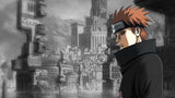 Design file of anime castle wallpaper showing intricate architectural details in black and grey
