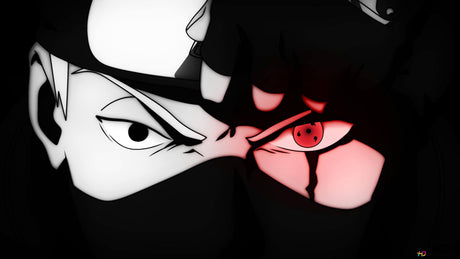 Black and red anime character eyes design file showing intricate pattern details