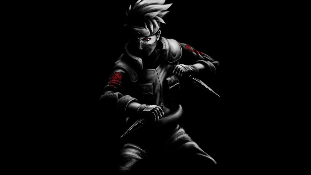 Ninja Warrior wallpaper design file showing detailed black and red pattern
