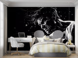 Anime boxing wallpaper creating bold statement in home gym space