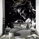 Anime wall design showcased in contemporary studio apartment