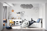 Manga wall mural creating bold statement in gaming room setup