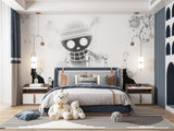 Anime style wallpaper bringing urban cool to study space
