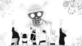 Black and white manga wallpaper design file showing detailed character artwork and pattern
