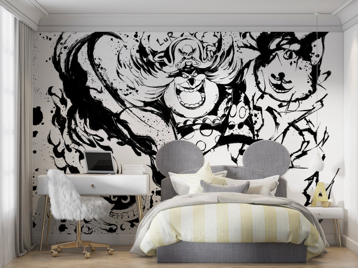 Anime street art wallpaper bringing urban style to teen bedroom walls