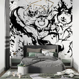Black and white anime wall art transforming home office space