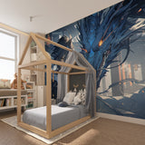 Manga Wallpaper Design showcased in a cool entertainment space