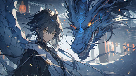 Blue Dragon Anime Wallpaper design file showing intricate fantasy artwork details