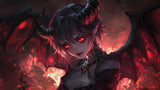 Design file of anime wallpaper pattern showing intricate red and black artistic details