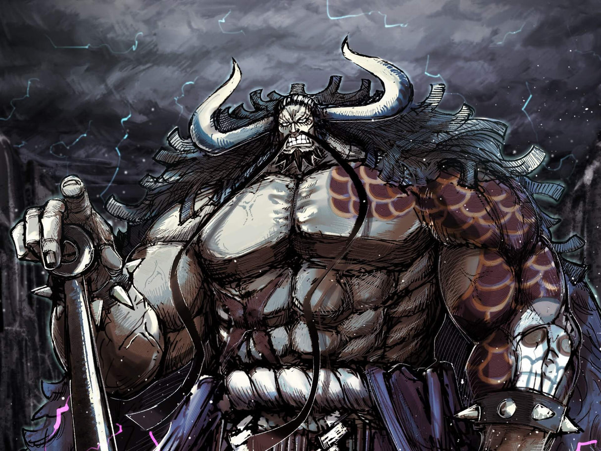 Dark Fantasy Warrior design file showing detailed anime art pattern and lightning effects
