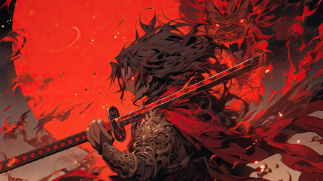 Dark Samurai design file showing detailed red and black artistic pattern