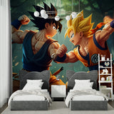 Manga wallpaper design featured in a stylish entertainment room